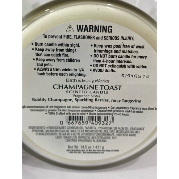 Bath & Body Works “Champagne Toast” New 3 Wick Candle - Picture 6 of 7